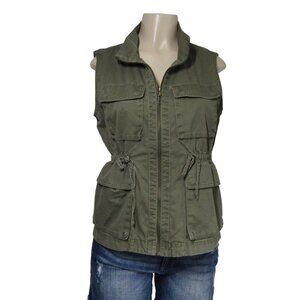 J. Crew Utility Military Hiking Vest Army Olive Green Grunge Cargo Gorpcore M